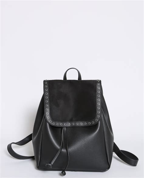 sac a dos faux cuir noir